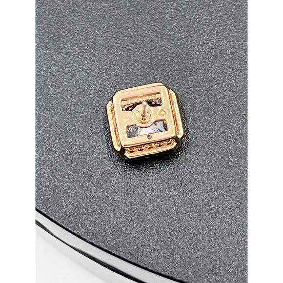 Kate spade Save The Date Pave Princess Cut Bling shiny Rose Gold Stud Earrings - Picture 8 of 16